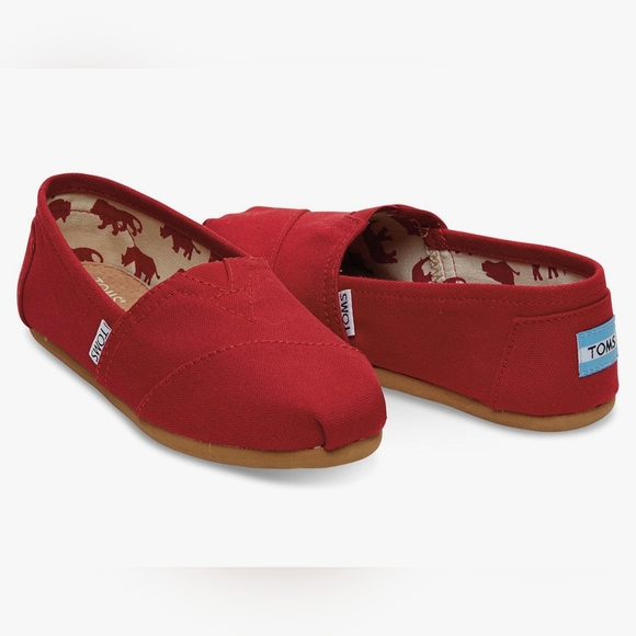 Toms Shoes - TOMS Red Classic Canvas Slip-On Size 9 Alpargata